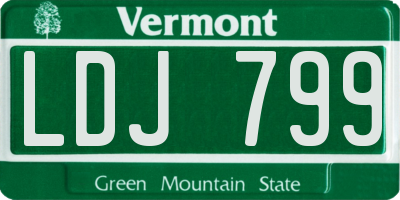 VT license plate LDJ799