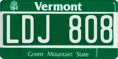 VT license plate LDJ808