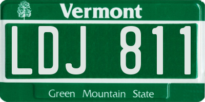 VT license plate LDJ811
