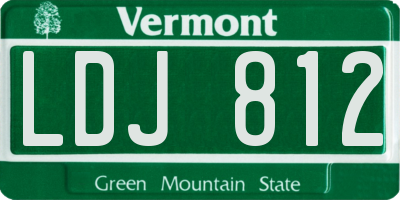 VT license plate LDJ812
