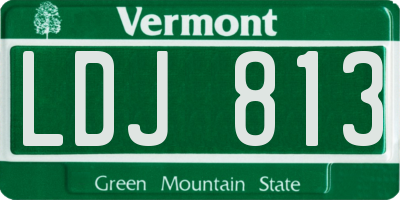 VT license plate LDJ813