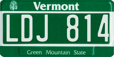 VT license plate LDJ814