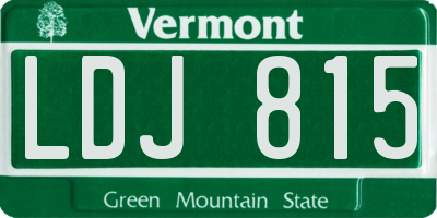 VT license plate LDJ815