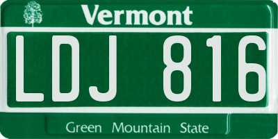 VT license plate LDJ816