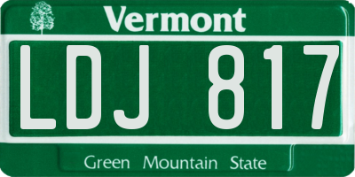 VT license plate LDJ817