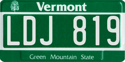 VT license plate LDJ819