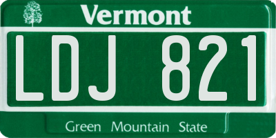 VT license plate LDJ821