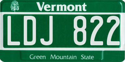 VT license plate LDJ822