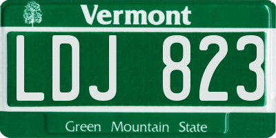 VT license plate LDJ823