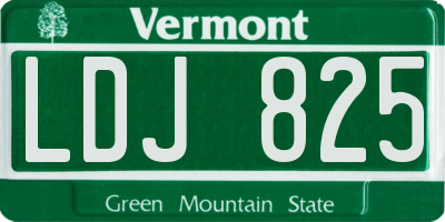 VT license plate LDJ825