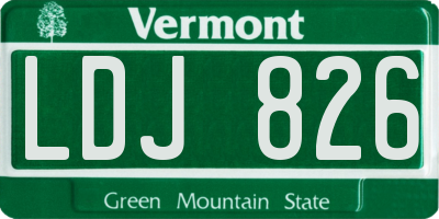 VT license plate LDJ826