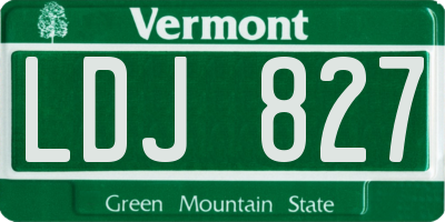 VT license plate LDJ827