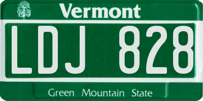 VT license plate LDJ828