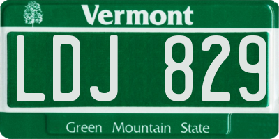 VT license plate LDJ829