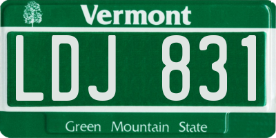 VT license plate LDJ831