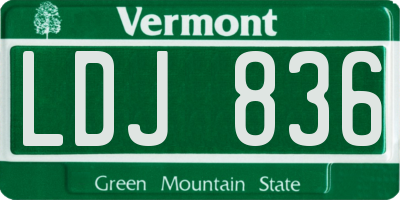 VT license plate LDJ836