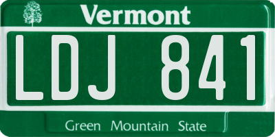 VT license plate LDJ841