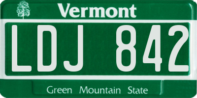 VT license plate LDJ842