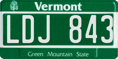 VT license plate LDJ843