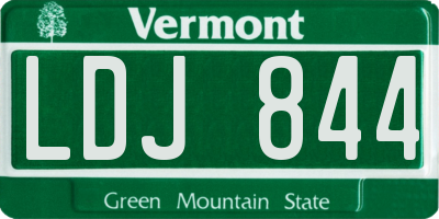 VT license plate LDJ844