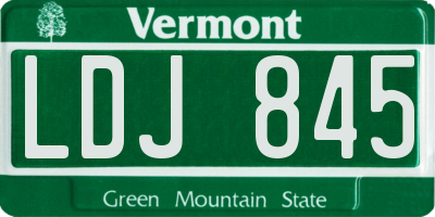 VT license plate LDJ845