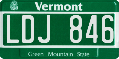 VT license plate LDJ846