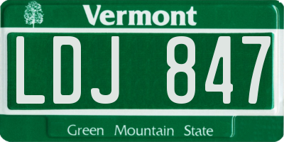 VT license plate LDJ847