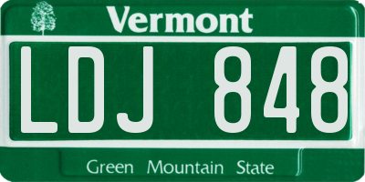 VT license plate LDJ848