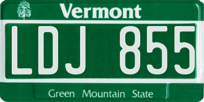 VT license plate LDJ855