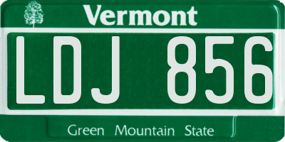 VT license plate LDJ856