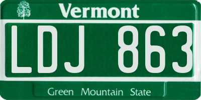 VT license plate LDJ863