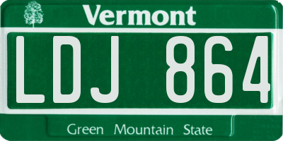 VT license plate LDJ864