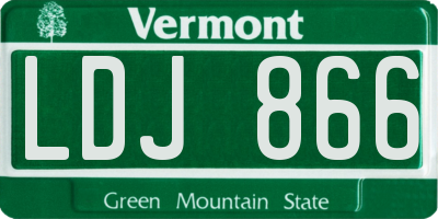 VT license plate LDJ866