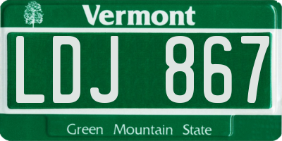 VT license plate LDJ867