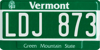 VT license plate LDJ873
