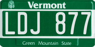 VT license plate LDJ877