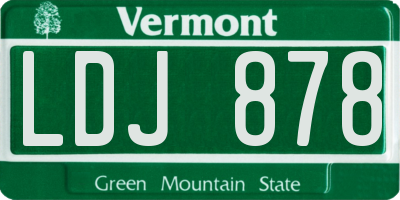 VT license plate LDJ878