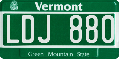 VT license plate LDJ880