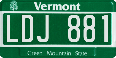 VT license plate LDJ881