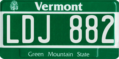 VT license plate LDJ882
