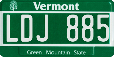 VT license plate LDJ885