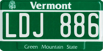 VT license plate LDJ886