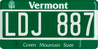 VT license plate LDJ887
