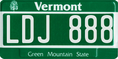 VT license plate LDJ888