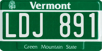 VT license plate LDJ891
