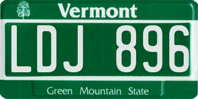 VT license plate LDJ896