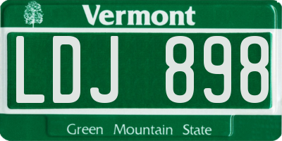 VT license plate LDJ898
