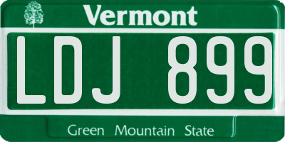 VT license plate LDJ899