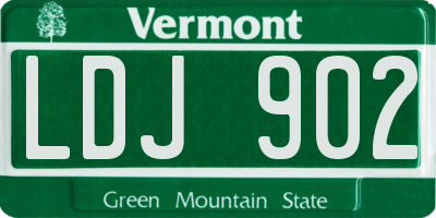 VT license plate LDJ902