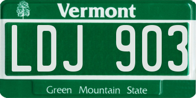 VT license plate LDJ903